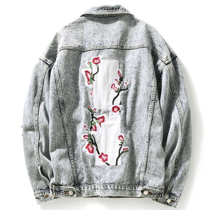 Floral Embroidery Denim Jacket