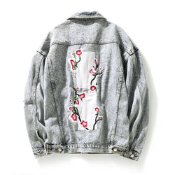 Floral Embroidery Denim Jacket