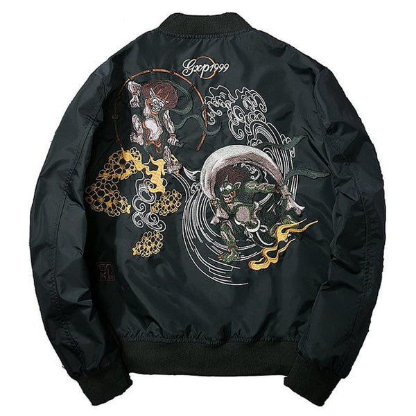 Devil Embroidery Bomber Jacket