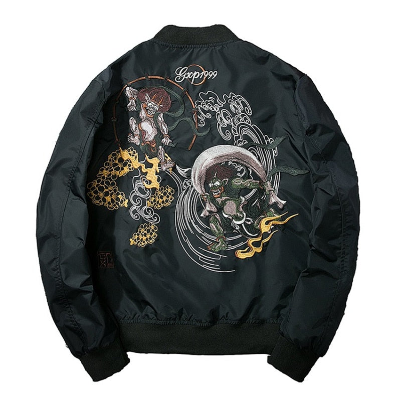 Devil Embroidery Bomber Jacket