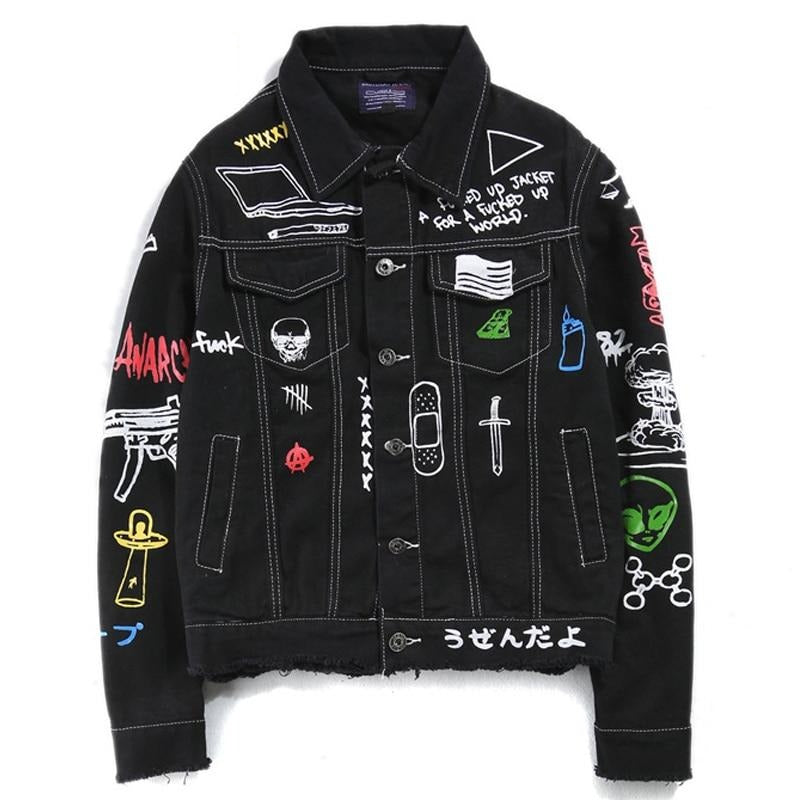 Modern Graffiti Denim Jacket