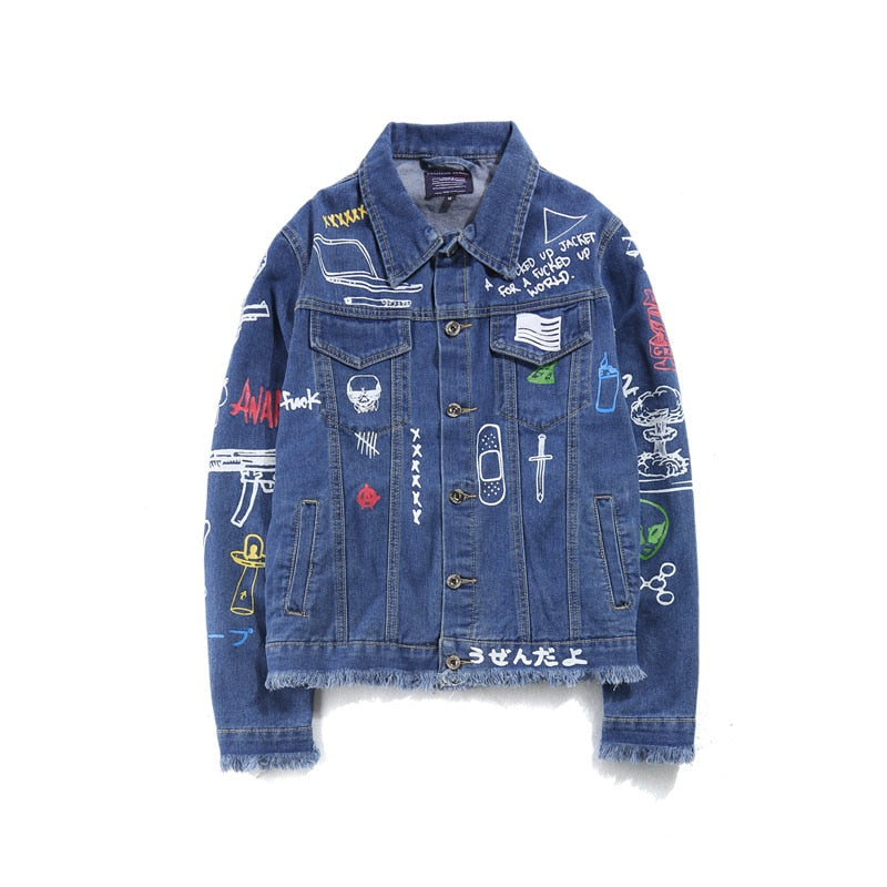 Modern Graffiti Denim Jacket