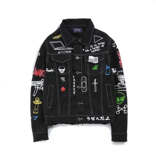 Modern Graffiti Denim Jacket