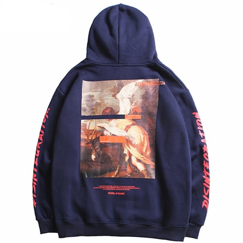 Retro Painting Print Hoodie