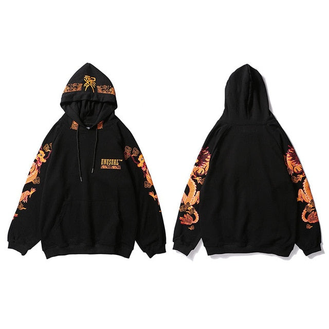 Chinese Dragon Print Hoodie