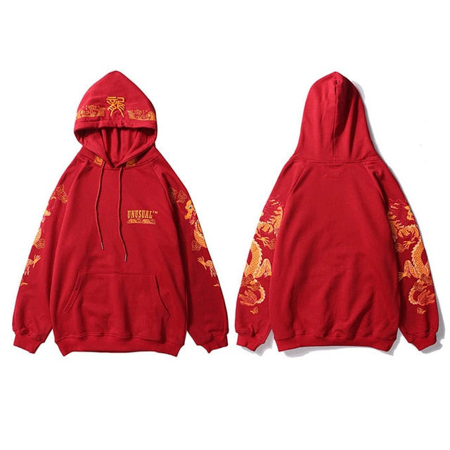 Chinese Dragon Print Hoodie