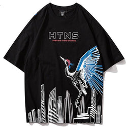 Flying Crane City Print T-shirt