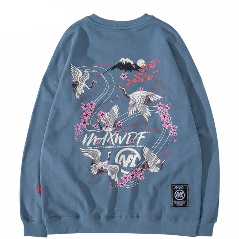 Crane Japanese Sakura Sweatshirt