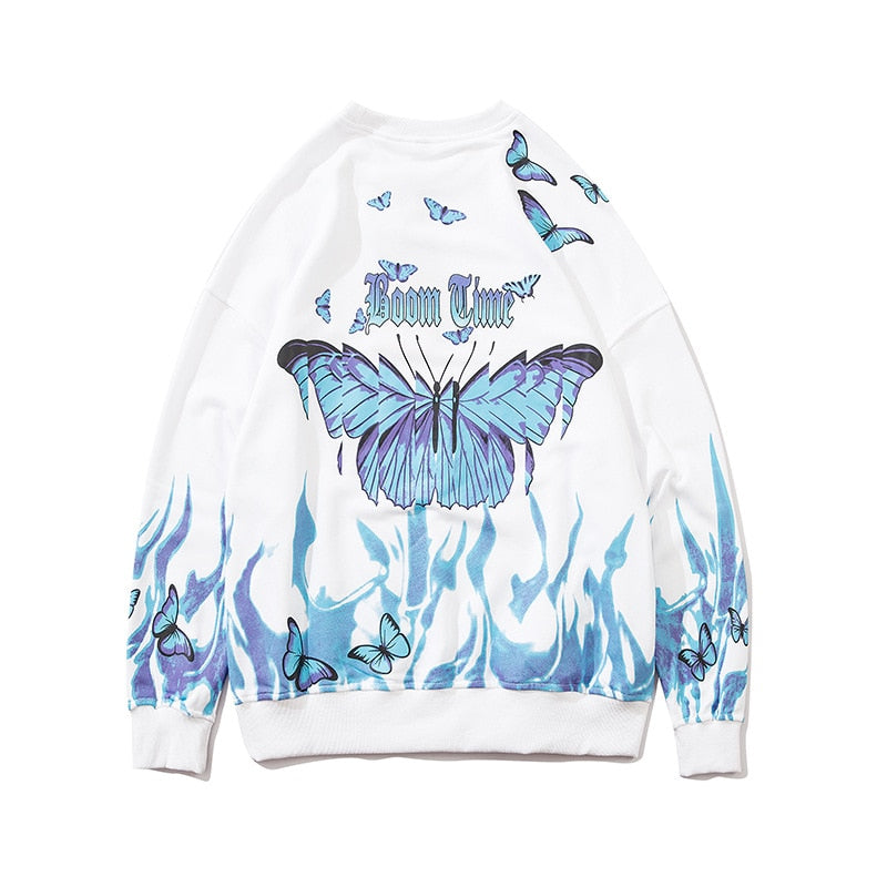 Flame Butterfly Print Sweatshirt